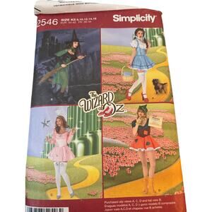 Simplicity Sewing Pattern, Wizard Of Oz, Wicked Witch, Dorothy, Scarecrow
